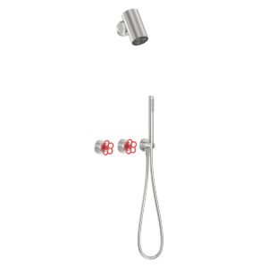 Concealed 2-Function Shower Set, Cylinder Spotlight Shower with Handheld Sprayer