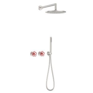 Concealed 2-Function Shower Set, Cylinder Spotlight Shower with Handheld Sprayer