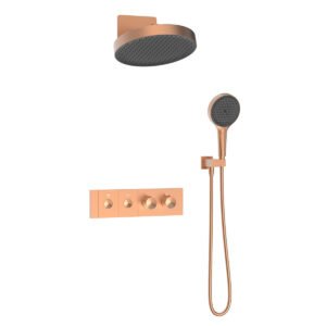 K52-3 Concealed Wall Thermostatic Shower System, Rainfall Shower with Handheld